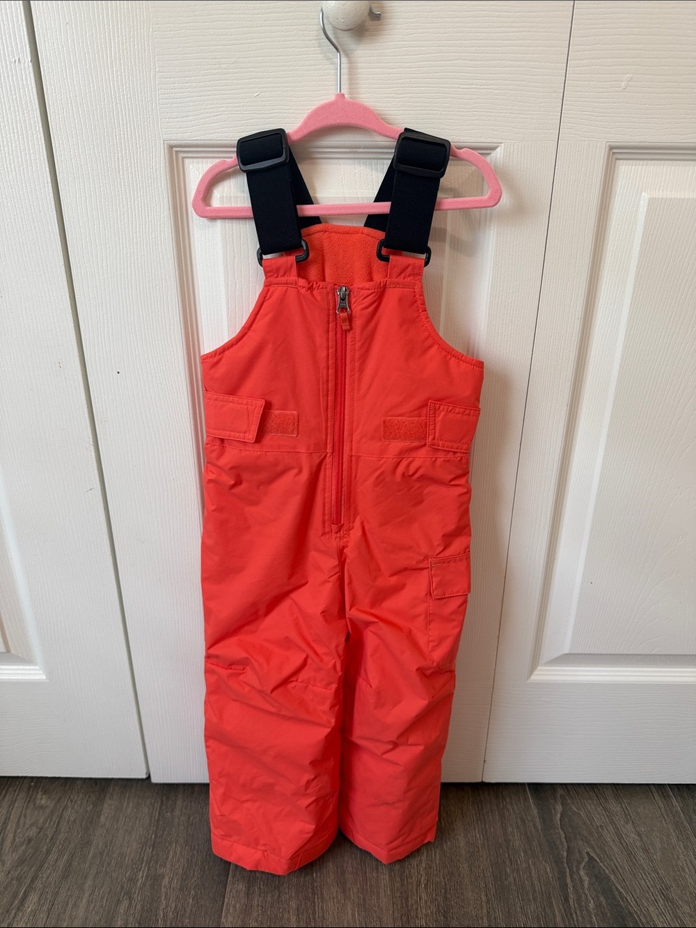 Colombia Kids Snow Bib Overalls - Bright Coral
